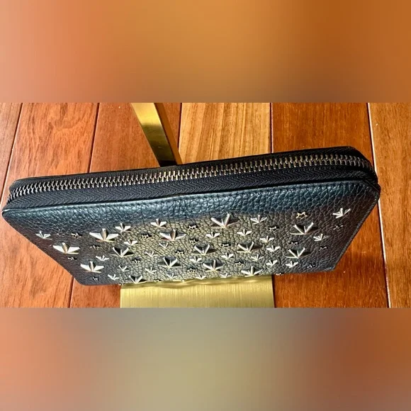Jimmy Choo Filipa Star-Studded Zip-Around Long Leather Wallet - Picture 6 of 13